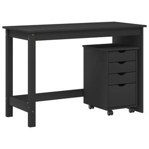 vidaXL Desk Cabinet Set 2 pcs Grey Solid Pine Wood