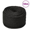 vidaXL Work Rope Black 20 mm 50 m Polypropylene
