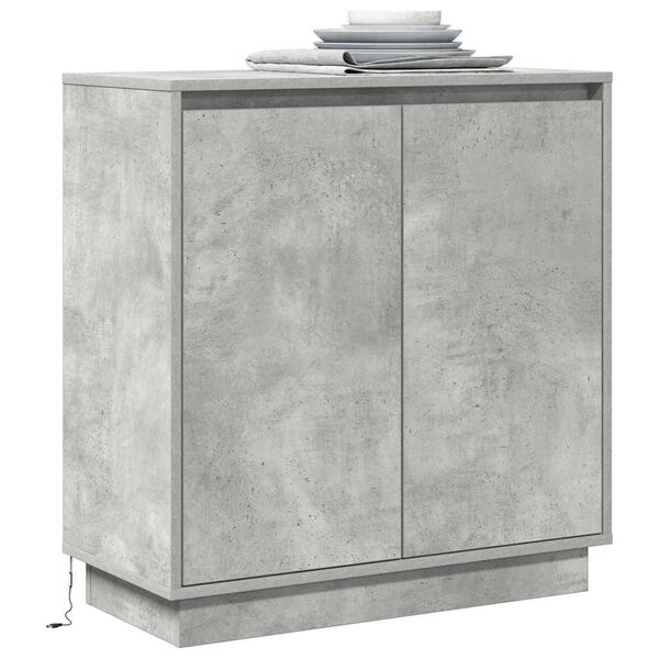 vidaXL LED Sideboard Concrete Grey 71 x 34.5 x 75 cm Engineered Wood