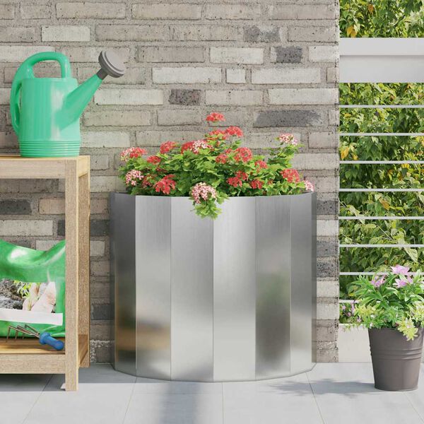 vidaXL Planter Silver 60 x 30 x 50 cm Galvanised Steel