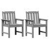 vidaXL Garden Dining Chair 2 pcs Light Grey HDPE