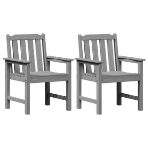 vidaXL Garden Dining Chair 2 pcs Light Grey HDPE