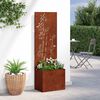 vidaXL Garden Privacy Screen Floral Rusty 50 x 140 cm Weathering steel