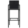 vidaXL 7 Piece Outdoor Bar Set with Armrest Poly Rattan Black