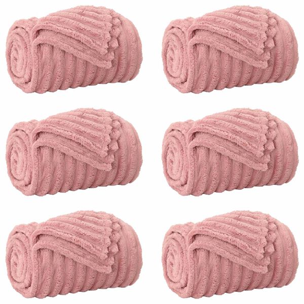 vidaXL Throw Blankets 6 pcs Pink 270 x 240 cm Fleece