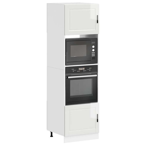 vidaXL Oven Cabinets 2 pcs Porto Gloss White Engineered Wood