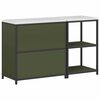 vidaXL Kitchen Storage Set with Shelf 2 pcs Olive Green Steel