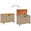 vidaXL Garden Storage Box Beige 80x40x48 cm Poly Rattan Acacia Wood