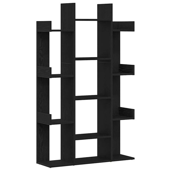 vidaXL Bookcase Black Oak 86 x 25.5 x 140 cm Engineered Wood