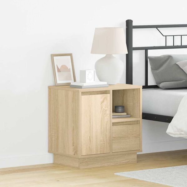 vidaXL Bedside Cabinet Sonoma Oak 50 x 34.5 x 50 cm Engineered wood