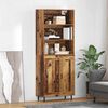 vidaXL Highboard Old Wood 69.5 x 34 x 180 cm Engineered Wood and Glass