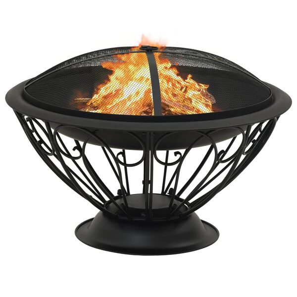 vidaXL Fire Pit with Poker 75 cm XXL Steel