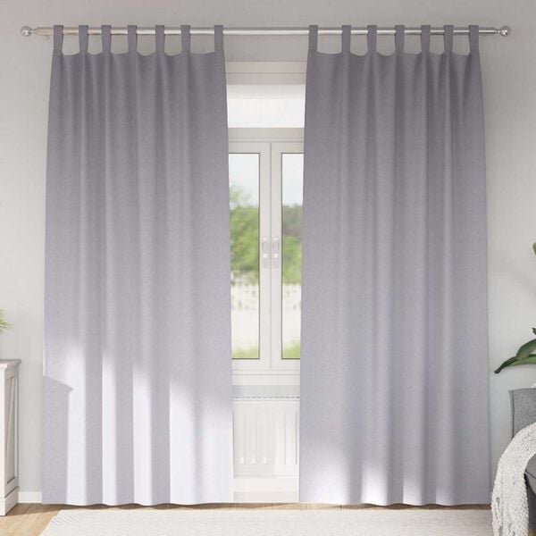 vidaXL Blackout Curtains with Rings 2 pcs Metal Grey 225 x 140 cm