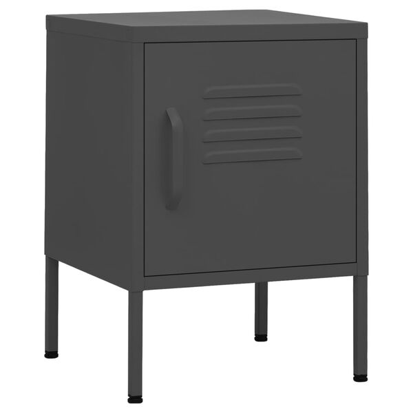 vidaXL Nightstands 2 pcs Anthracite 35x35x51 cm Steel