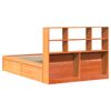 vidaXL Bed Frame without Mattress Wax Brown 135x190 cm Double Solid Wood Pine