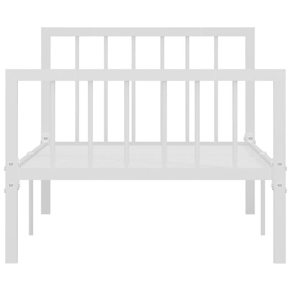 vidaXL Bed Frame without Mattress White Metal 90x200 cm