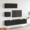 vidaXL 4 Piece TV Cabinet Set Black Engineered Wood
