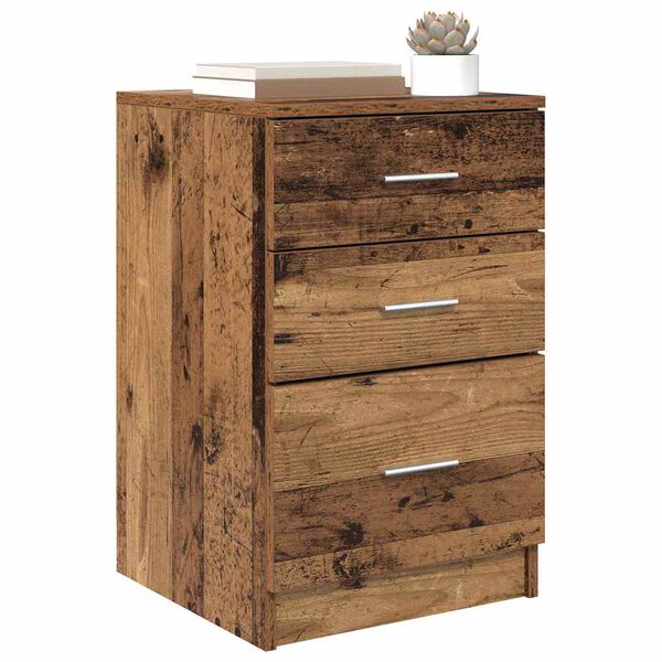vidaXL Bedside Cabinet Old Wood 40 x 40 x 63 cm Engineered Wood