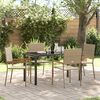 vidaXL Garden Dining Set with Cushion 5 pcs Beige Poly Rattan