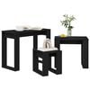 vidaXL Nesting Tables 3 pcs Black Oak Engineered Wood