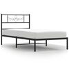 vidaXL Metal Bed Frame without Mattress with Headboard Black 90x200cm