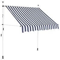 vidaXL Manual Retractable Awning 150 cm Blue and White Stripes