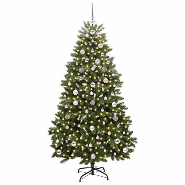 vidaXL Artificial Christmas Tree Green 180 cm PVC and Metal