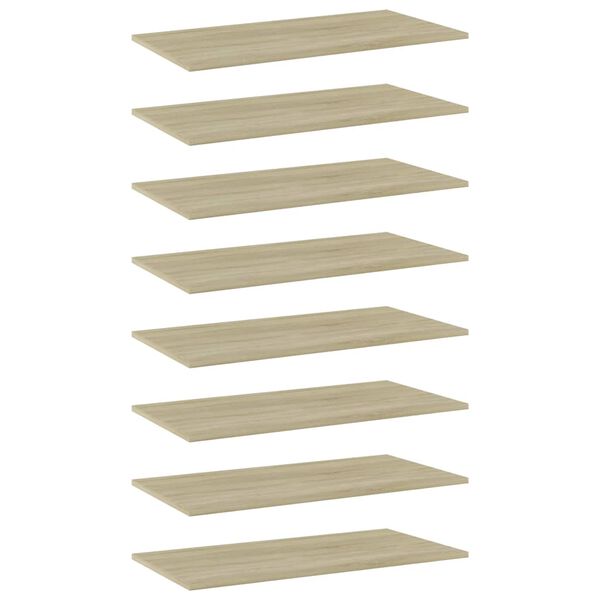 vidaXL Bookshelf Boards 8 pcs Sonoma Oak 80x40x1.5 cm Engineered Wood