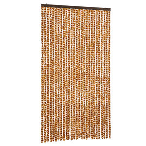 vidaXL Fly Curtain Ochre and White 118x220 cm Chenille