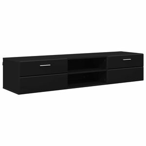 vidaXL Wooden Cabinet 150 x 39 x 30 cm Black Engineered Wood