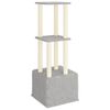 vidaXL Cat Tree with Sisal Scratching Posts Light Grey 133.5 cm