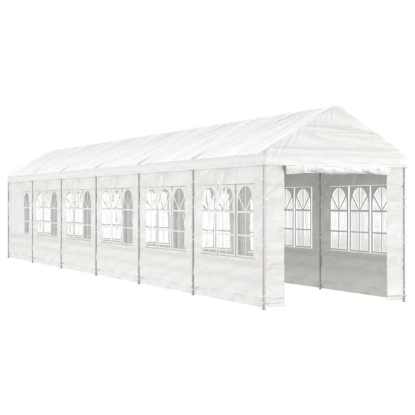 vidaXL Gazebo with Roof White 13.38x2.28x2.69 m Polyethylene