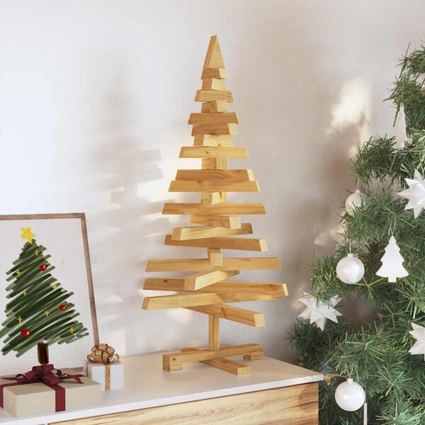 vidaXL Christmas Trees with Stand Brown 90 cm Solid pine wood