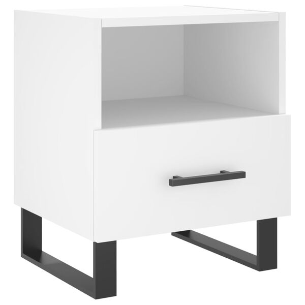 vidaXL Bedside Cabinet White 40x35x47.5 cm Engineered Wood