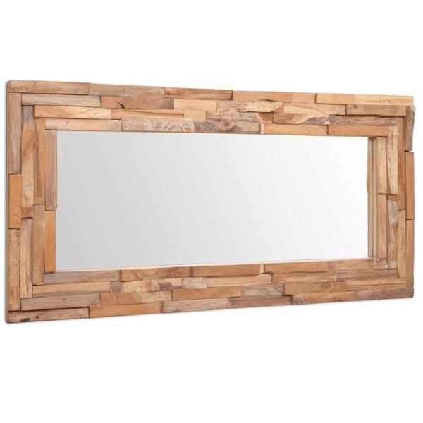 vidaXL Decorative Mirror Teak 120x60 cm Rectangular