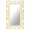 vidaXL Hand Carved Mirror White 80x50 cm Solid Mango Wood