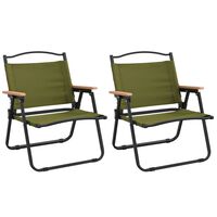 vidaXL Camping Chairs 2 pcs Green 54x43x59cm Oxford Fabric