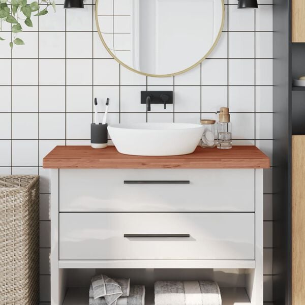vidaXL Bathroom Countertop 100x60x4 cm Solid Wood Beech