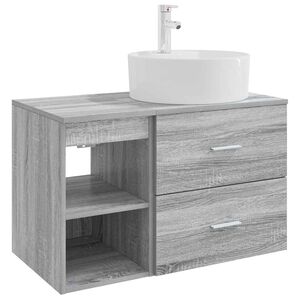 vidaXL Bathroom Furniture Set 2 pcs Grey Sonoma Engineered Wood
