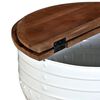 vidaXL Coffee Table Solid Reclaimed Wood White Barrel Shape