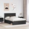 vidaXL Bed Frame with Headboard Black 140 x 200 cm Solid Pine Wood