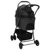 vidaXL Folding Pet Stroller Black 81 x 47 x 99 cm 600D Oxford fabric