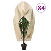 vidaXL Plant Fleece Covers with Zip 4 pcs 70 g/m&sup2; 1.2x1.8 m