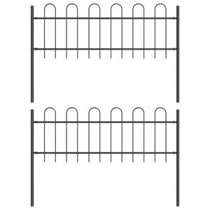 vidaXL Garden Fence BOXTEL 2 pcs 3.4 x 0.6 m Powder-coated Steel Grey