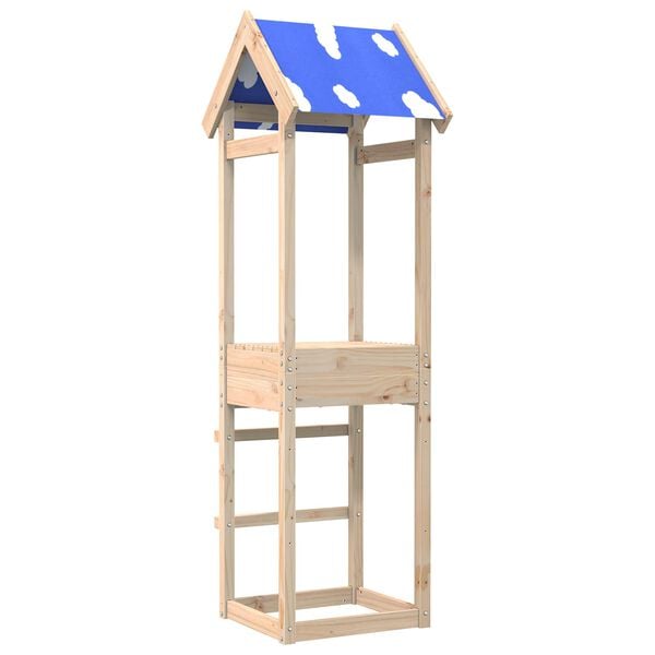 vidaXL Play Tower Brown 52.5 x 46.5 x 195 cm Solid Pine Wood