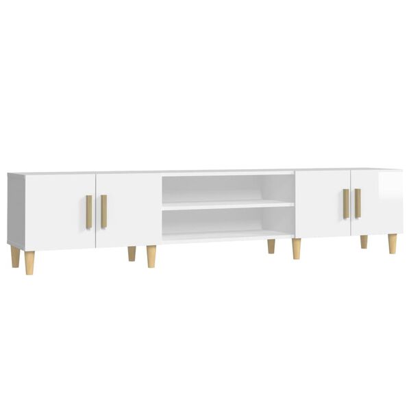 vidaXL TV Cabinet High Gloss White 180x31.5x40 cm Engineered Wood
