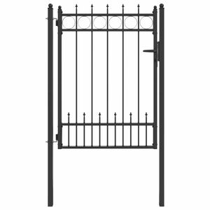 vidaXL Fence Gate HORST Steel Black Lockable