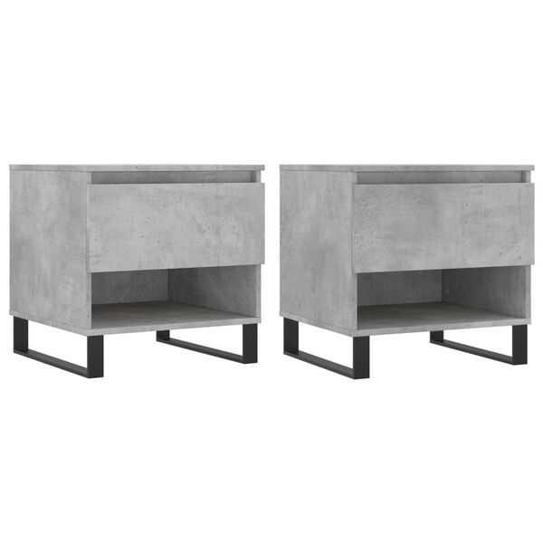 vidaXL Coffee Tables 2 pcs Concrete Grey 50x46x50 cm Engineered Wood