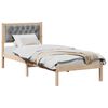 vidaXL Bed Frame with Headboard Light Grey 90 x 190 cm Solid Pine Wood