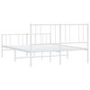 vidaXL Metal Bed Frame without Mattress with Footboard White 160x200cm